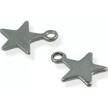 Materiál na výrobu šperku Přívěsek hvězdička nerezová - 2 ks
