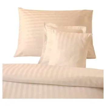 Povlečení Dadka Povlečení atlas grádl béžový proužek 20 mm 140x200, 70x90 cm