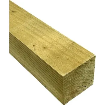 Dřevo Hoblovaný hranol 95 x 95 mm - borovice, impregnovaný Délka prkna: 4 m