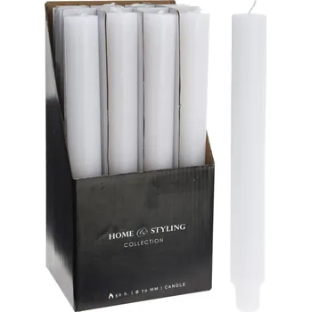 Svíčka Rustikální 30x250mm dlouhá, bílá