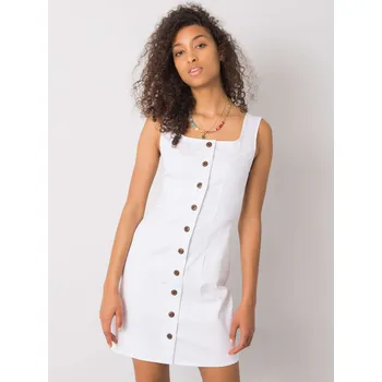 Dámské šaty Bílé dámské šaty s knoflíky LK-SK-508246.13P-white Velikost: 40