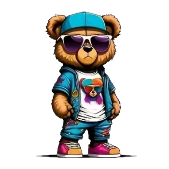 Nažehlovací obrázek - medvěd frajer XII (6,86 x 9,5 cm)