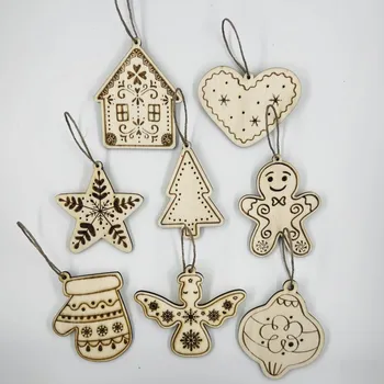 Vánoční ozdoba Sada vánočních dřevěných ozdob na motivy perníčků
