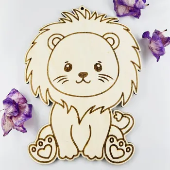 Dekorace do dětského pokoje Dřevěná dekorace - lvíček