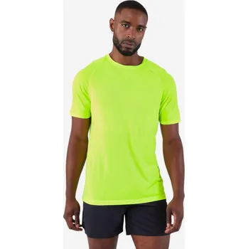 KIPRUN Pánské běžecké bezešvé tričko Run 500 Comfort XL ZELENÁ|ŽLUTÁ