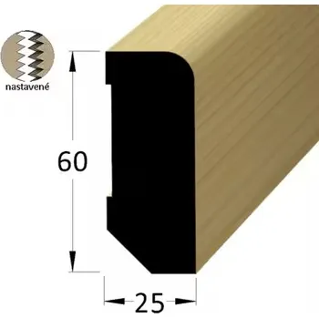 soklová lišta NOVÁK Podlahová - soklová lišta 60x25 smrk surový cinkovaný, 2,4m 3156