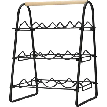 Stojan na víno Home Styling Collection KO-HZ1915420 9 lahví černý