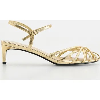 Dámská obuv Reserved - Zlaté sandály na podpatku - zlatý - 579CP-GLD - 579CP-GLD-38