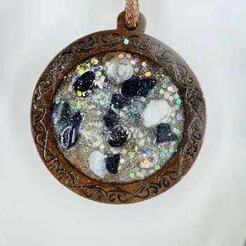 Přívěsek Orgonitový harmonizující přívěsek / amulet / talisman se symboly nekonečna pro pravdu a pozitivní energii