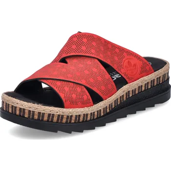 Dámské pantofle DÁMSKÉ PANTOFLE RIEKER V7970-33 ČERVENÁ Barva: ČERVENÁ, Velikost: 38