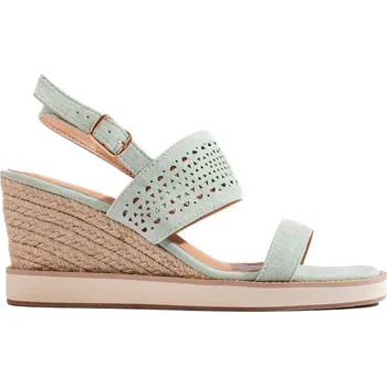 Dámské sandále Světle zelené děrované sandály na klínku 7210GR Velikost: 37