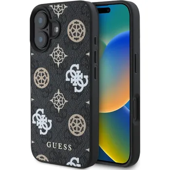 Telefonní příslušenství Guess PU 4G Peony MagSafe Zadní Kryt pro iPhone 16 Black Guess PU 4G Peony MagSafe zadní kryt je dokonalý doplněk pro váš telefon i váš outfit, který kombinuje funkčnost a styl v jednom. Je vyrobený