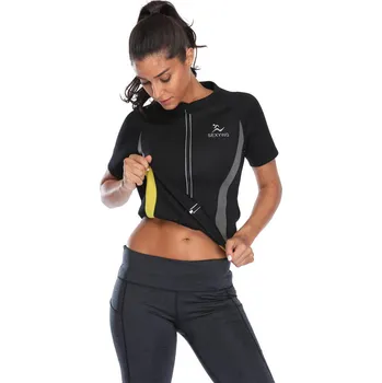 SLIMBODY Neoprenové triko na hubnutí, dámské, SlimBody XL ČERNÁ|ŠEDÁ