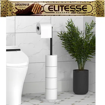 PEVNÝ KOVOVÝ STOJAN DO KOUPELNY DRŽÁK NA TOALETNÍ PAPÍR VOLNĚ STOJÍCÍ LOFT