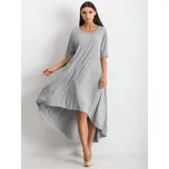 Světle šedé dlouhé asymetrické šaty RV-SK-4889.07X-light grey Velikost: S/M