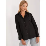 Černá bavlněná košile s ozdobnými knoflíky LK-KS-509574.71-black Velikost: S/M