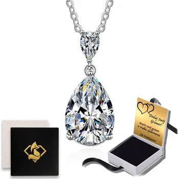 Náhrdelník Dámský Elegantní Náhrdelník pro Ženy s řetízkem STŘÍBRO Křišťál GRAVÍROVÁNÍ