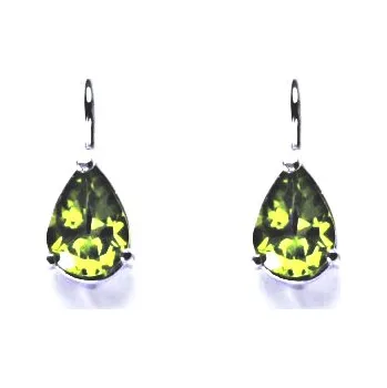 Náušnice Stříbrné náušnice přírodní olivín 8 x 6 mm - NK1361 (Stříbrné náušnice s olivínem)