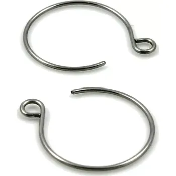 Materiál na výrobu šperku Náušnicové háčky kruhové z chirurgické oceli - 2 ks