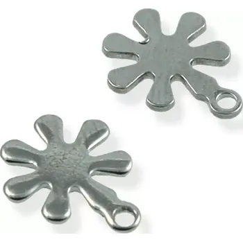 Materiál na výrobu šperku Přívěsek kytička nerezová - 2 ks