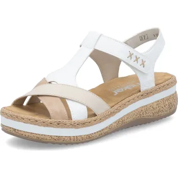 Dámské sandále DÁMSKÉ SANDÁLY RIEKER V0919-80 BÍLÁ Barva: BÍLÁ, Velikost: 38