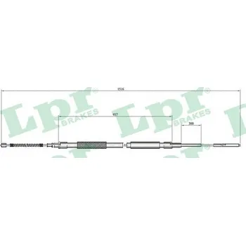 Lanko parkovací brzdy Tažné lanko, parkovací brzda LPR C0801B