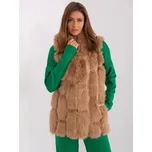 Camel chlupatá vesta s kapucí AT-KZ-2379.96P-camel Velikost: L/XL