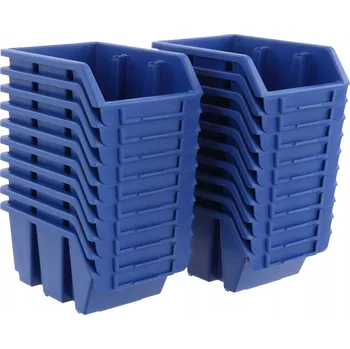 Úložný box 20x Modrá plastová přepravka / organizér 115x85x60 mm pro dílnu a skladování