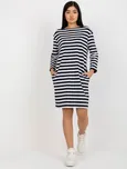 Tmavě modro-bílé pruhované šaty s kapsami LO-SK-LK-230.34X-white-dark blue Velikost: S