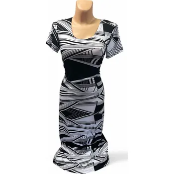 Dámské šaty Šaty bílo černé KIPLA, Barva Jako na obrázku, Velikost M40 , Materiál 98% Polyester 2% Lycra