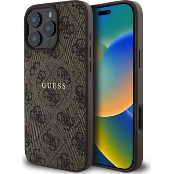 Telefonní příslušenství Guess PU Leather 4G Colored Ring MagSafe Zadní Kryt pro iPhone 16 Pro Brown Guess PU Leather 4G Colored Ring MagSafe zadní kryt je dokonalý doplněk pro váš telefon i váš outfit, který kombinuje funkč