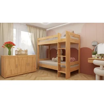 Postel HP-Nábytek Patrová postel Elin BUK ROZMĚR: 90 x 200 cm
