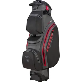 Golfový bag Bennington Dry QO 14 Waterproof cart bag, černo/šedo/červený