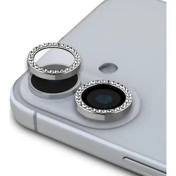 Guess Fixed Glliter Ochrana Čoček pro iPhone 16/16 Plus Silver Dopřejte svému iPhonu dokonalou ochranu a styl s Guess Fixed Glitter ochranným sklem pro zadní čočky fotoaparátu. Sklíčko zajistí bezpeč