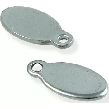 Materiál na výrobu šperku Přívěsek oválek nerezový - 10 ks