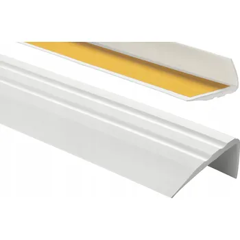 Stavební profil Schodový profil z PVC protiskluzový 50x25 1,50 m světle šedý - schodová lišta