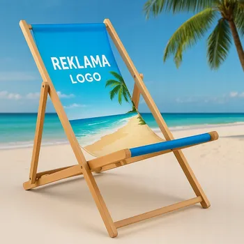 Zahradní lehátko LEHÁTKO S POTISKEM REKLAMNÍM PLNÝCH BAREV DŘEVĚNÉ POLYESTER 210G