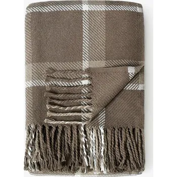 deka Bavlněná deka Káro - oříšková hnědá 140 x 200 cm