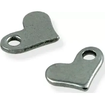 Materiál na výrobu šperku Přívěsek srdíčko nerezové s dírkou - 10 ks