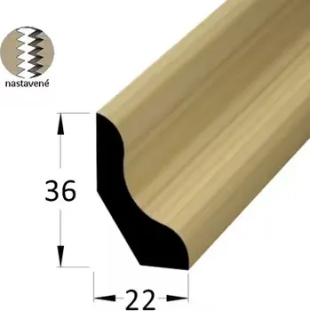 soklová lišta NOVÁK Podlahová - soklová lišta 36x22 smrk surový cinkovaný, 2,4m 2412