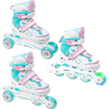 Kolečkové brusle RAVEN Kolečkové brusle 3v1 Raven Lia Mint 34/37 BÍLÁ|RŮŽOVÁ|ZELENÁ