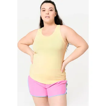 Pánské tričko DOMYOS Dámské fitness tílko s volnými zády M ŽLUTÁ