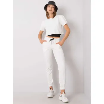 Smetanová dámská tepláková souprava trička a tepláků HG-KMPL-5384.60-ecru Velikost: L