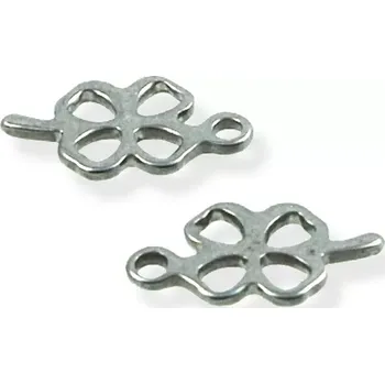 Materiál na výrobu šperku Přívěsek čtyřlístek nerezová ocel - 2 ks