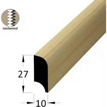 soklová lišta NOVÁK Podlahová - soklová lišta 27x10 smrk surový cinkovaný, 2,4m 2385