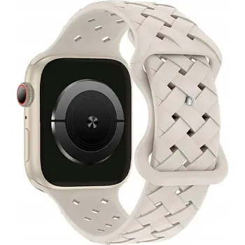 Řemínek na hodinky Beline silikonový tkaný řemínek pro Apple Watch 38/40/41mm béžový / hvězdně bílý (starlight) - balení