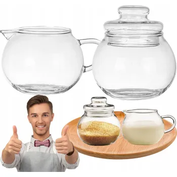 Cukřenka CUKRÁŘSKÁ SADA KOMPLETNÍ Cukřenka a DŽBÁNEK Mlékárna Skleněné TERMISIL