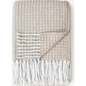 deka Bavlněná deka Rustic - béžová 140 x 200 cm