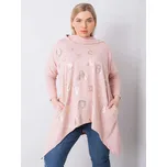 Světle růžová mikina s potiskem písmen RV-BZ-6458.46P-light pink Velikost: ONE SIZE