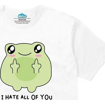 Pánské tričko Pánské tričko Žába Všechny vás nenávidím Frog I Hate All of You (Velikost: XL, Barva: Bílá)
